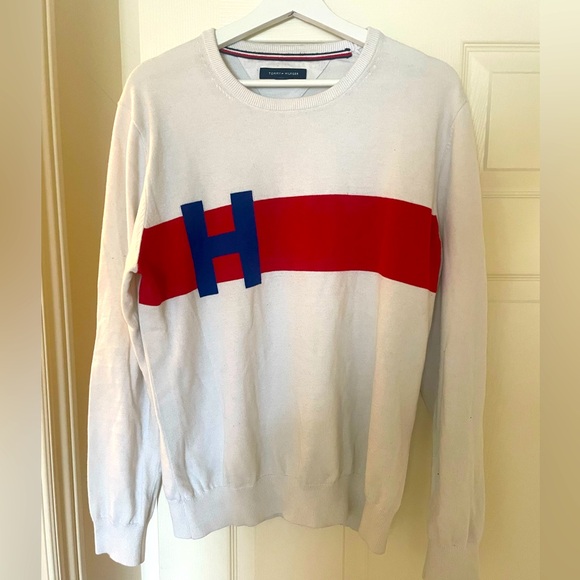 Tommy Hilfiger White crewneck sweater - Picture 1 of 2